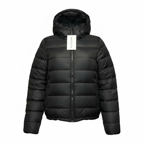 ATHLETA Aire Puffer Hooded Jacket, Black, Medium - Picture 5 of 14